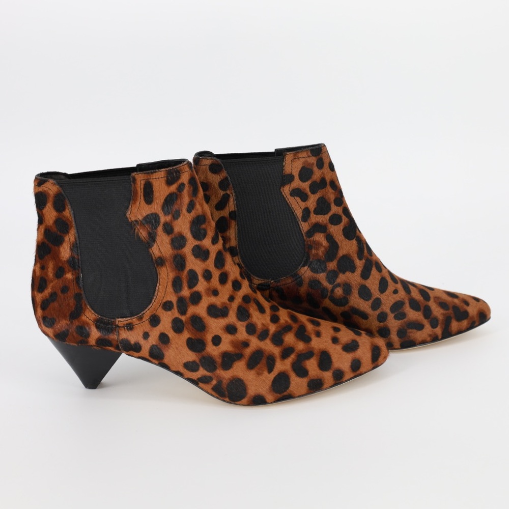 NWOB Joie Barleena Calf Hair Leopard Ankle Bootie